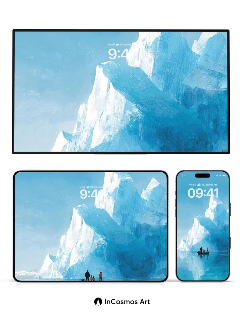 Serenity Iceberg Wallpaper with Floating Reflections