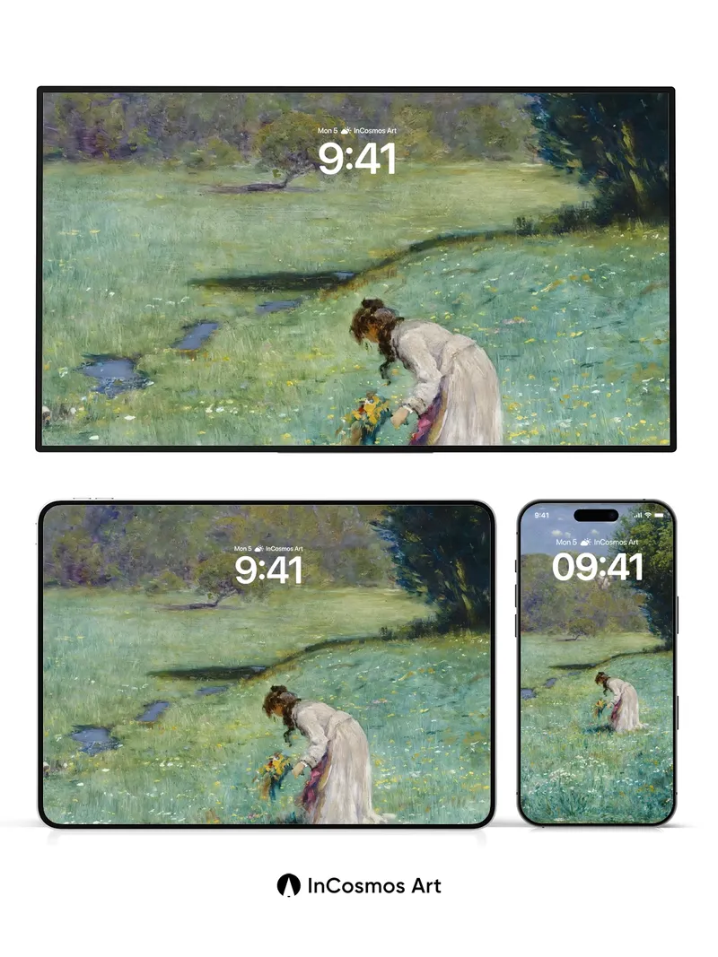 Serene Meadow Wallpaper with Dappled Light