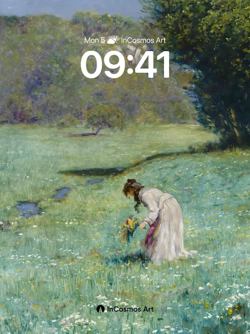 Serene Meadow Wallpaper with Dappled Light