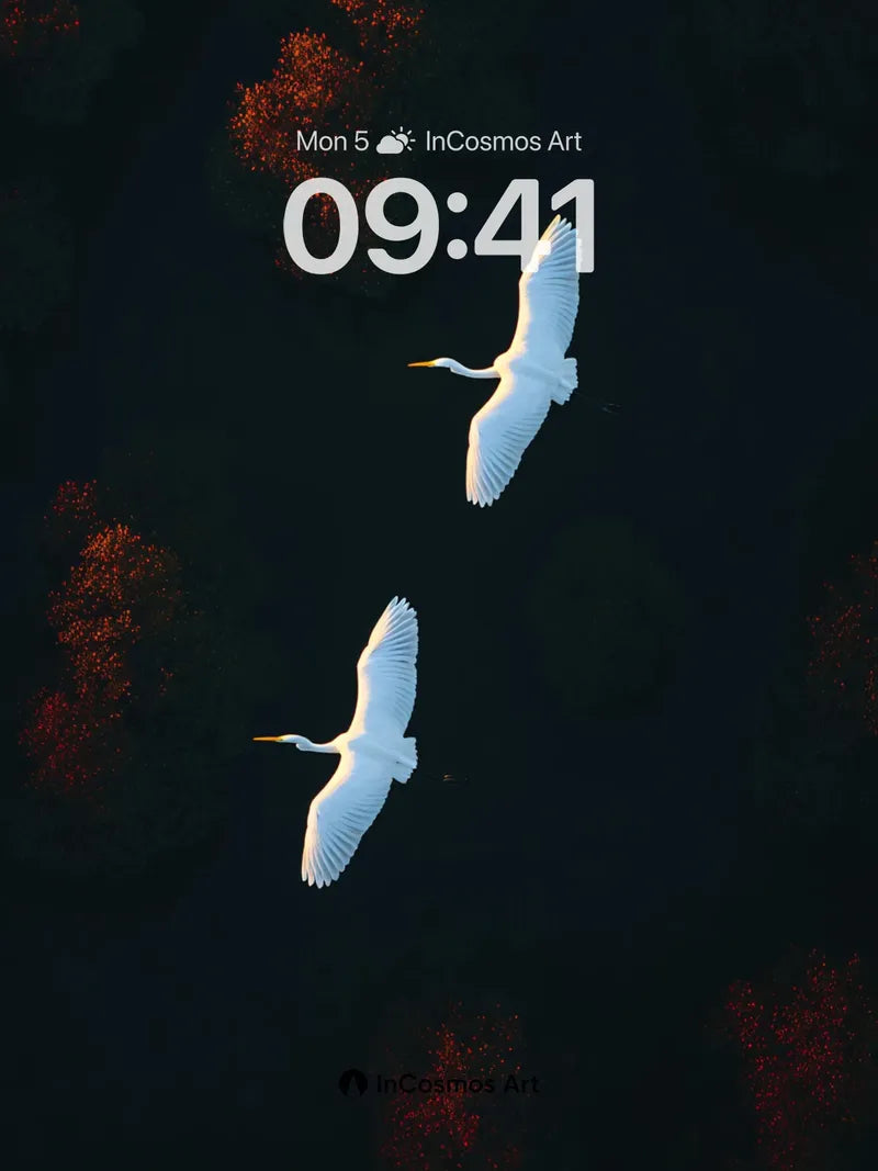 Silent Flight Wallpaper with Autumn Canopy