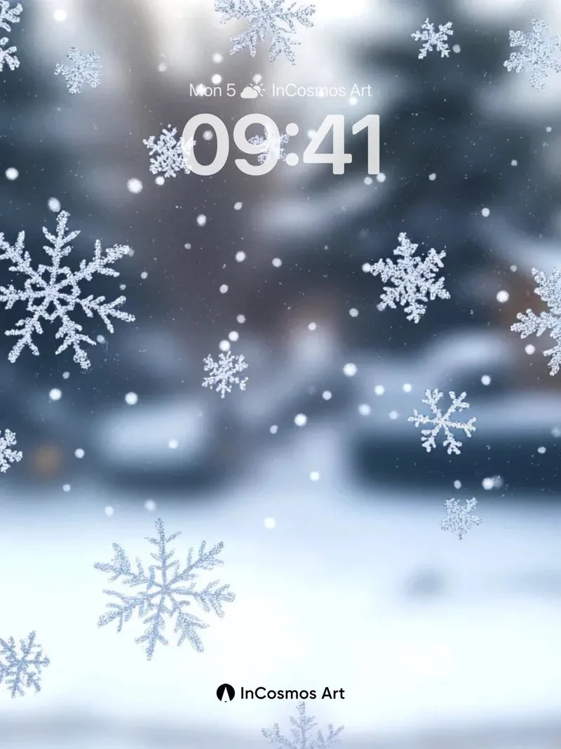Frost Whisper Wallpaper with Snowflake Patterns