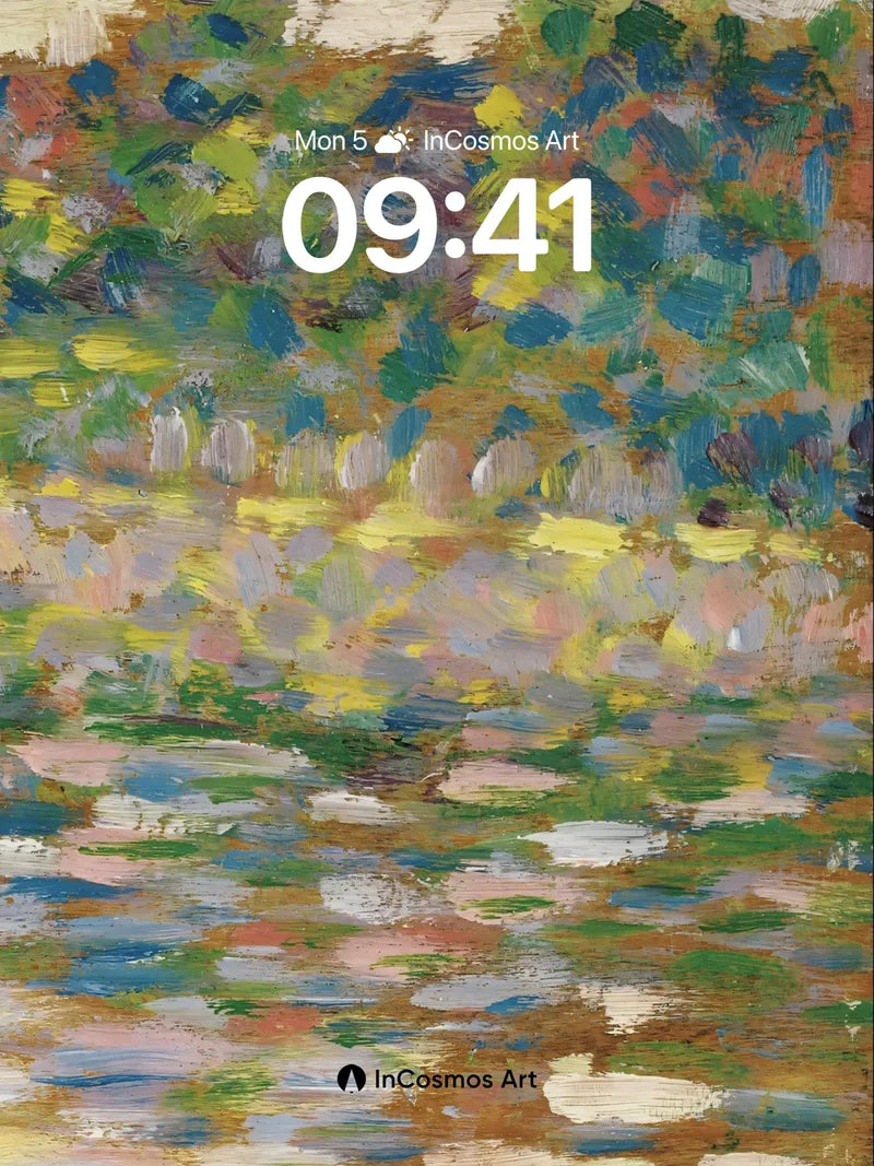 Luminous Watercolor Wallpaper with Floating Light