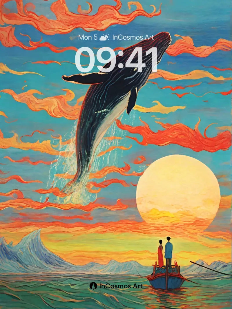 Whispering Leviathan Wallpaper with Celestial Sky