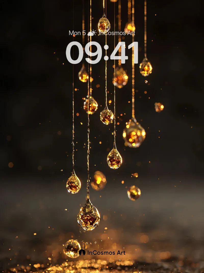 Golden Drizzle Wallpaper with Liquid Light