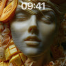 Serene Fruit Sculpture Wallpaper with Golden Hues wallpaper for iPhone, iPad & Mac
