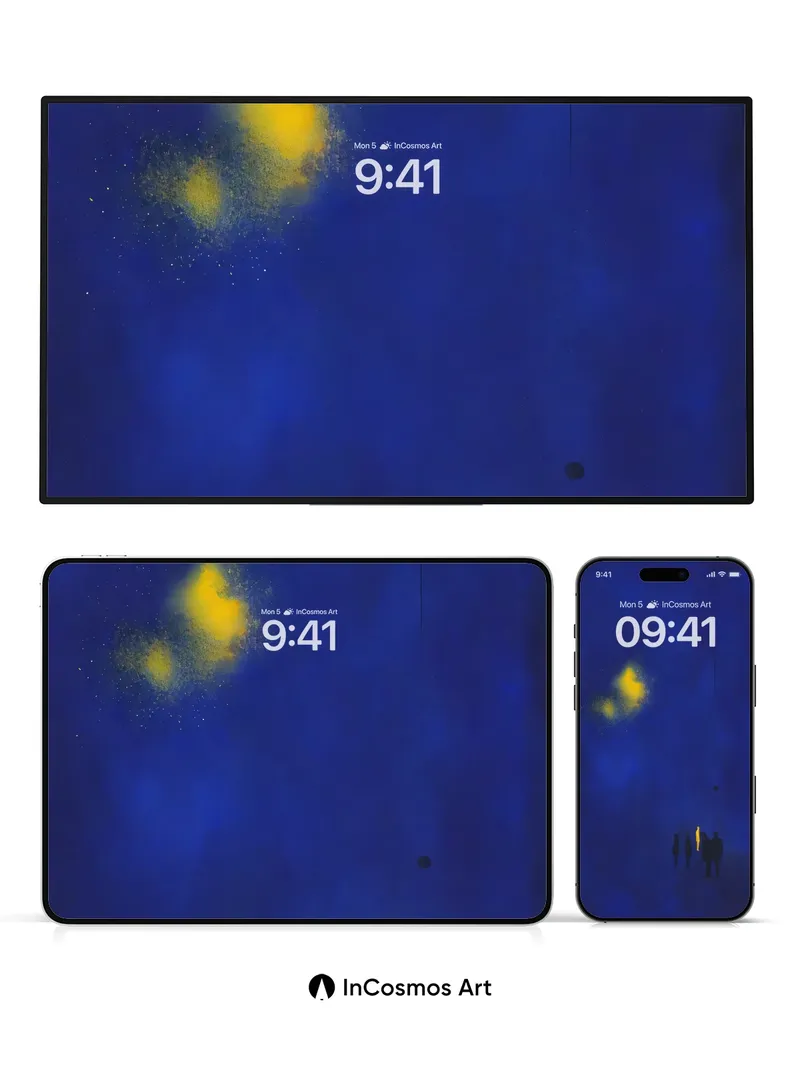 Silent Glow Wallpaper with Floating Light