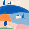 Whimsical Pastel Hills Wallpaper with Dreamy Abstract Motifs wallpaper for iPhone, iPad & Mac