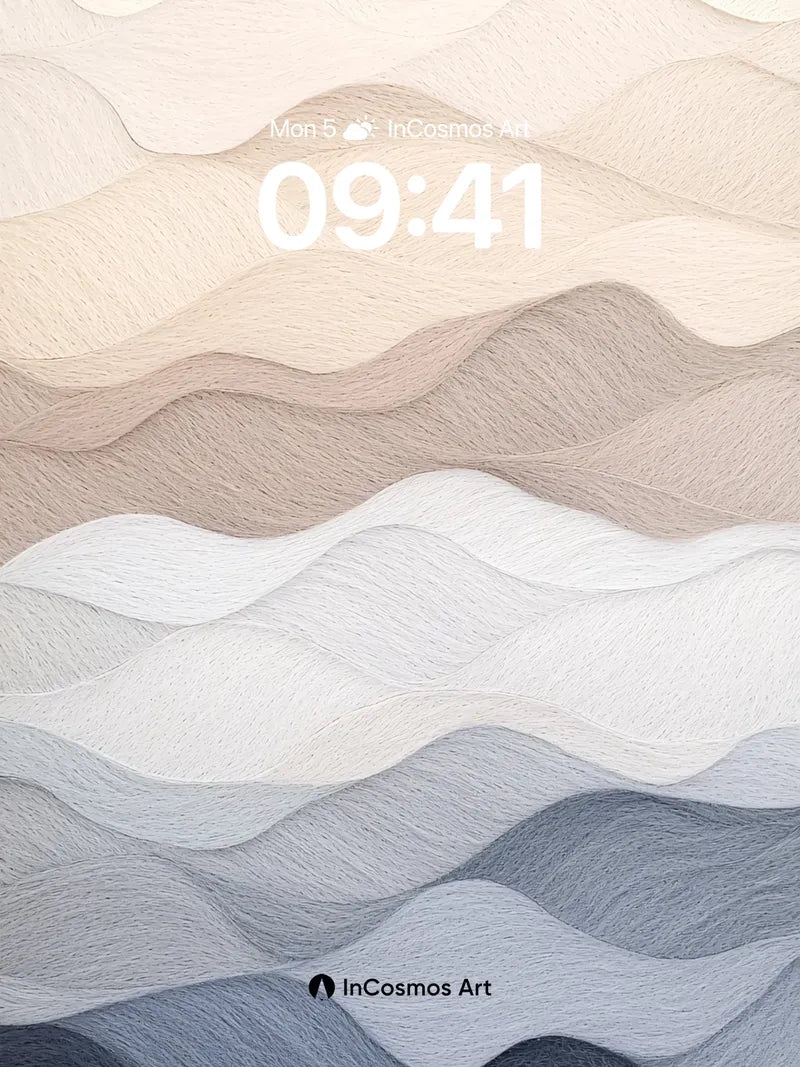 Serenity Wave Wallpaper with Textured Hues