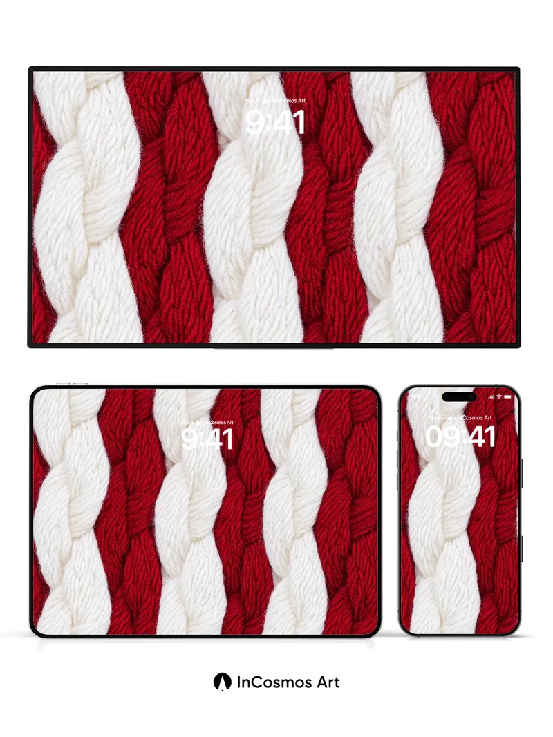 Crimson Braid Wallpaper with Woolen Rhythm