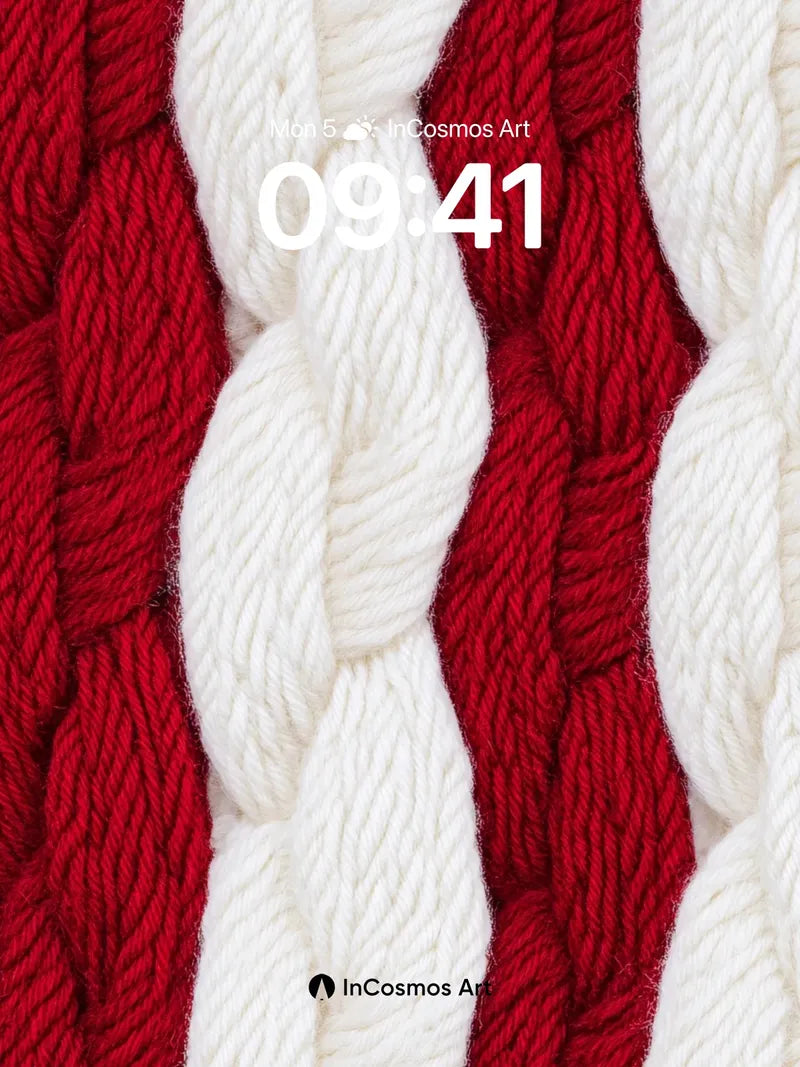 Crimson Braid Wallpaper with Woolen Rhythm