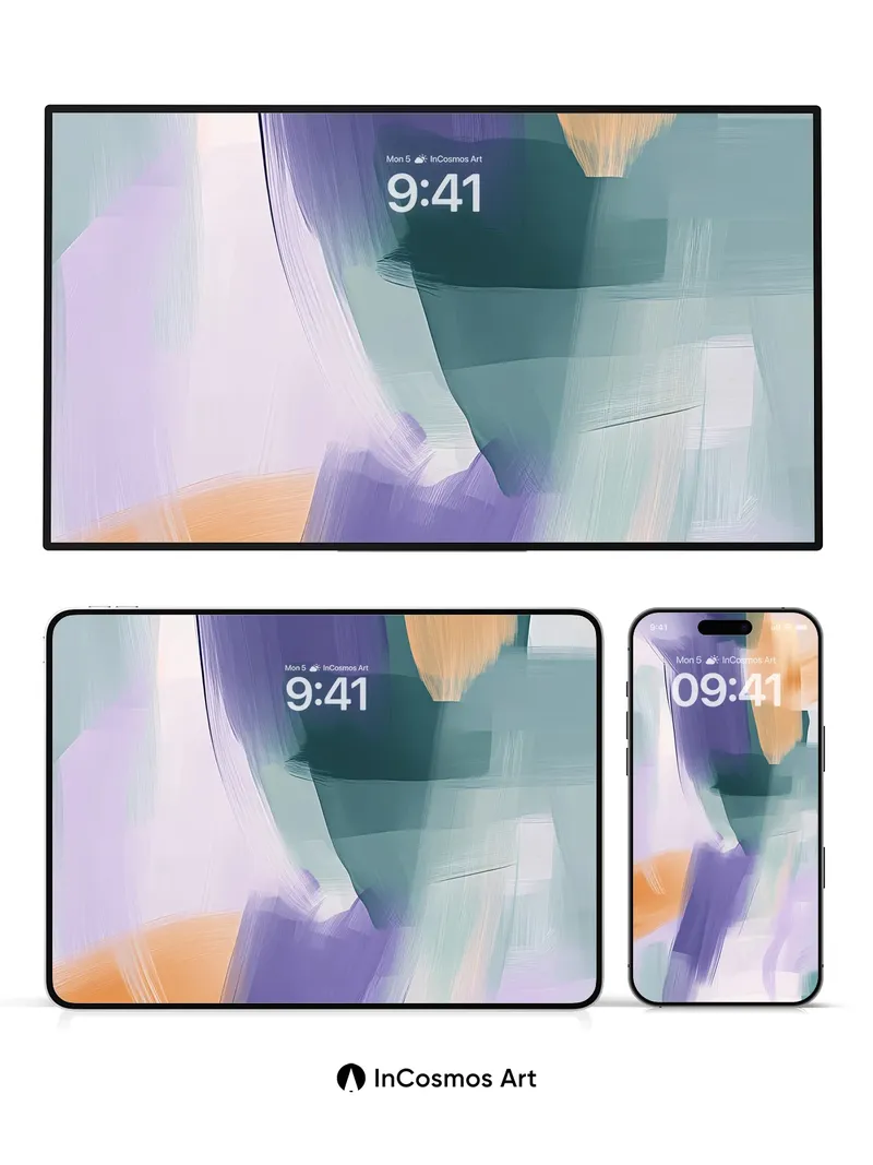 Whispering Violet Wallpaper with Ethereal Brushstrokes