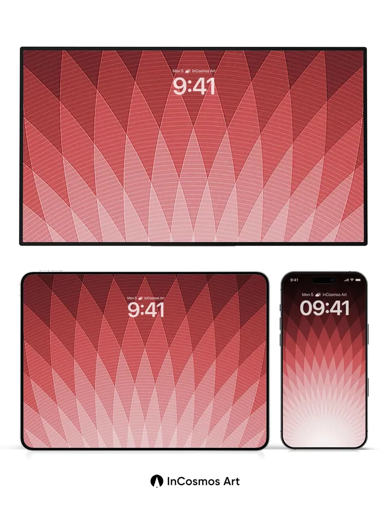 Radiant Geometry Wallpaper with Sunburst Gradient