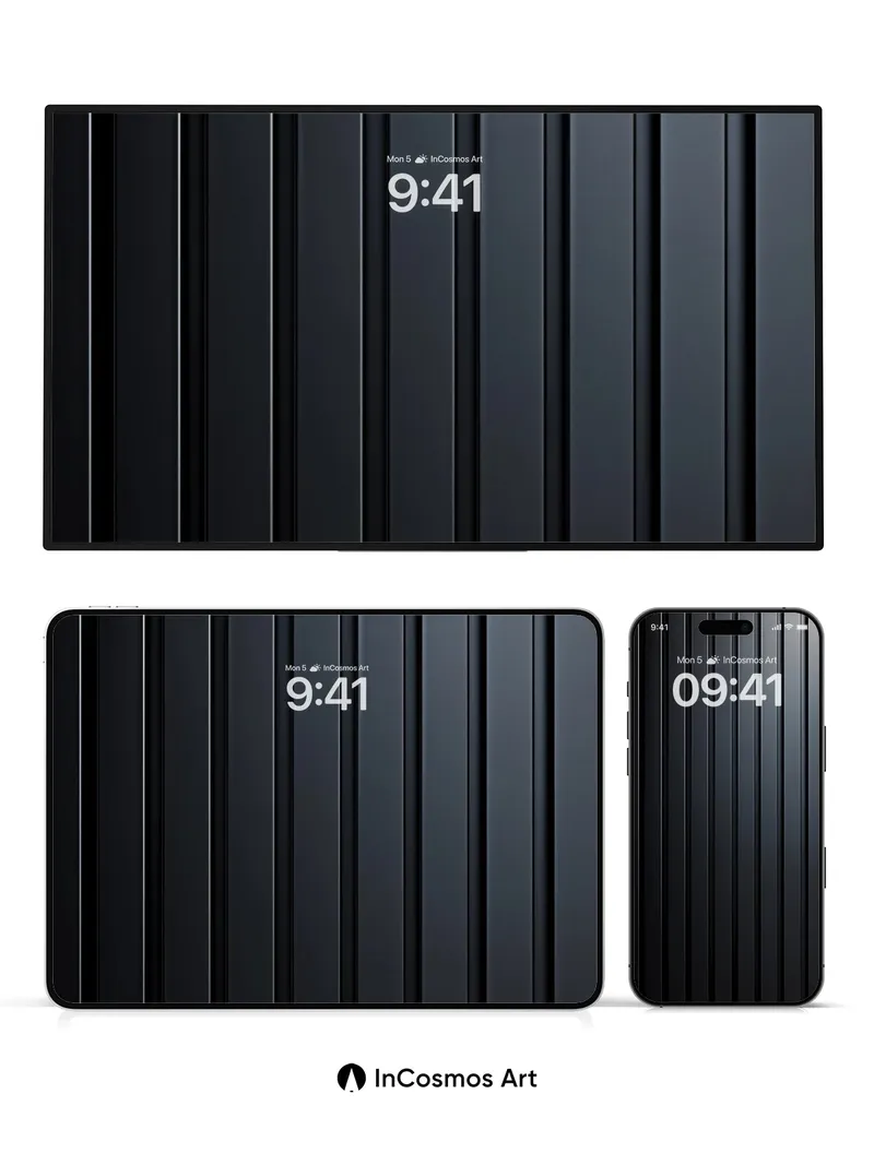 Midnight Ribbon Wallpaper with Vertical Depth