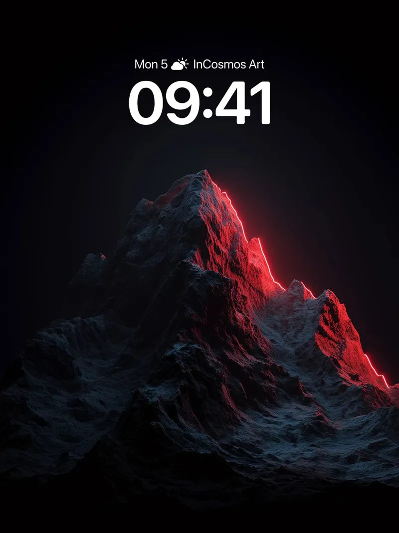 Neon Edge Wallpaper with Frozen Fire