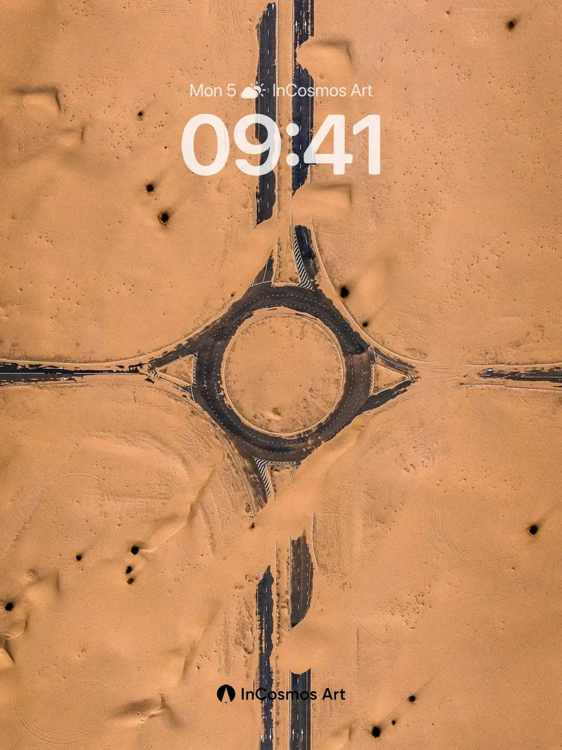 Desert Circuit Wallpaper with Sand-etched Lines