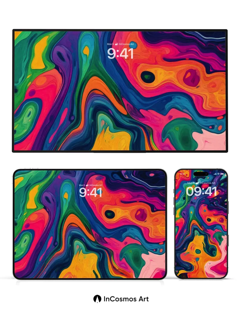 Luminous Swirl Wallpaper with Cosmic Veins