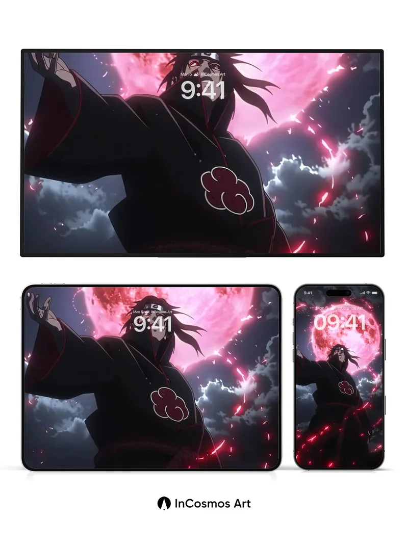 Crimson Eclipse Wallpaper with Shadowed Aura