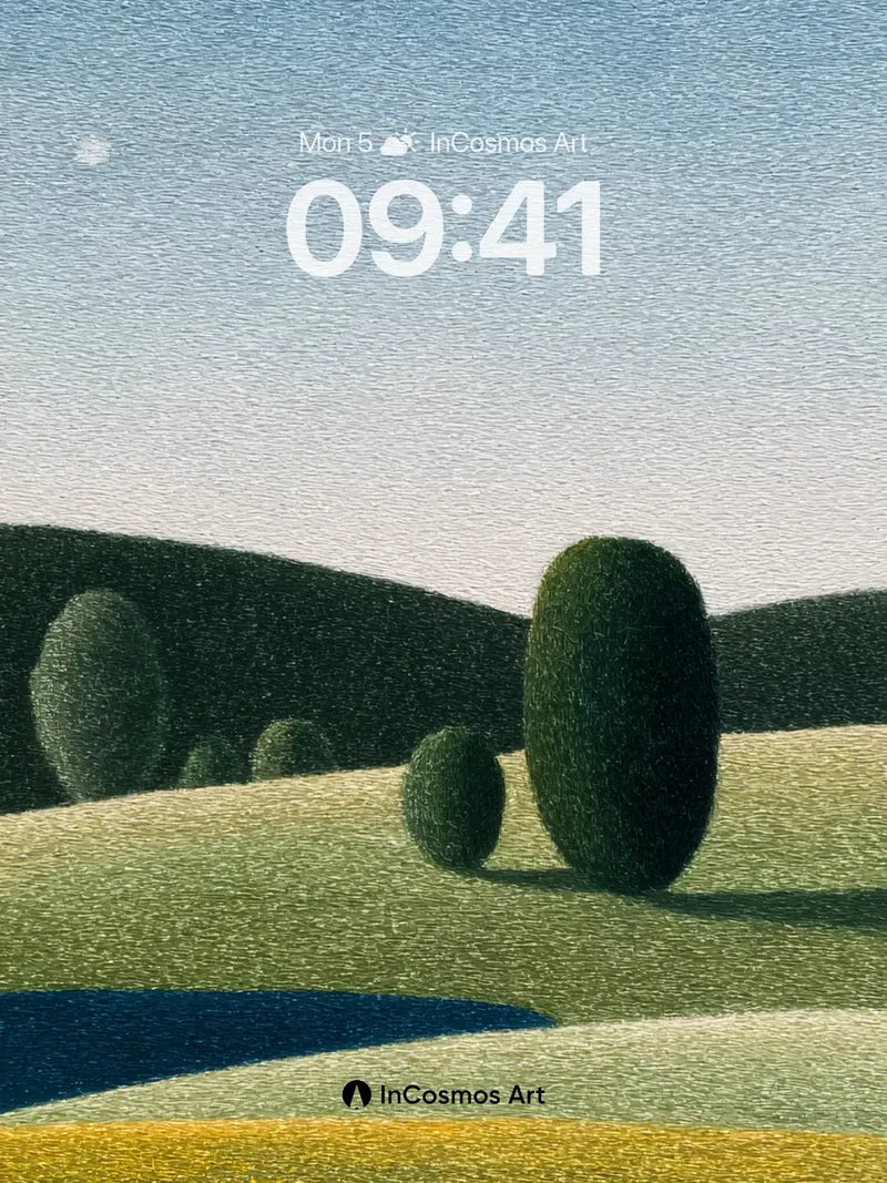 Serenity Fields Wallpaper with Textured Light wallpaper for iPhone, iPad & Mac