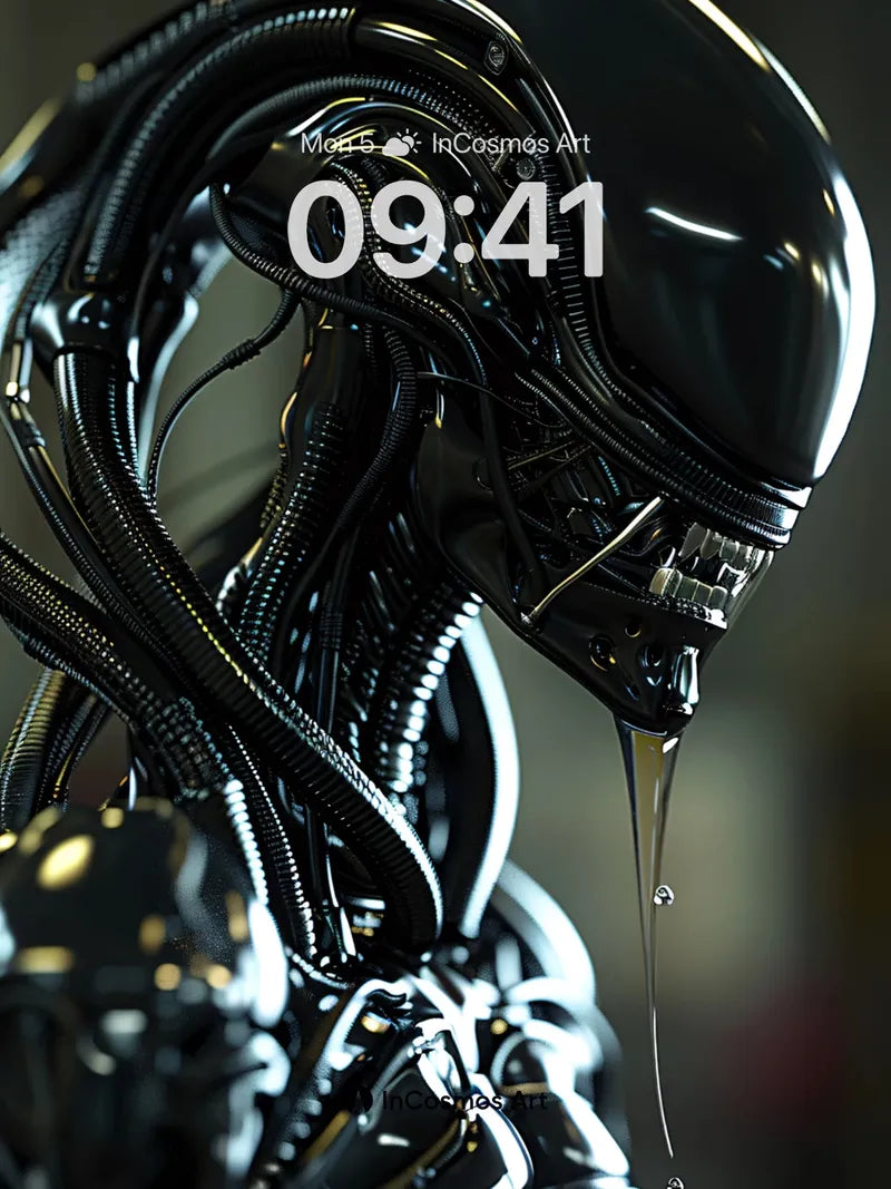 Glossy Horror Wallpaper with Dripping Venom