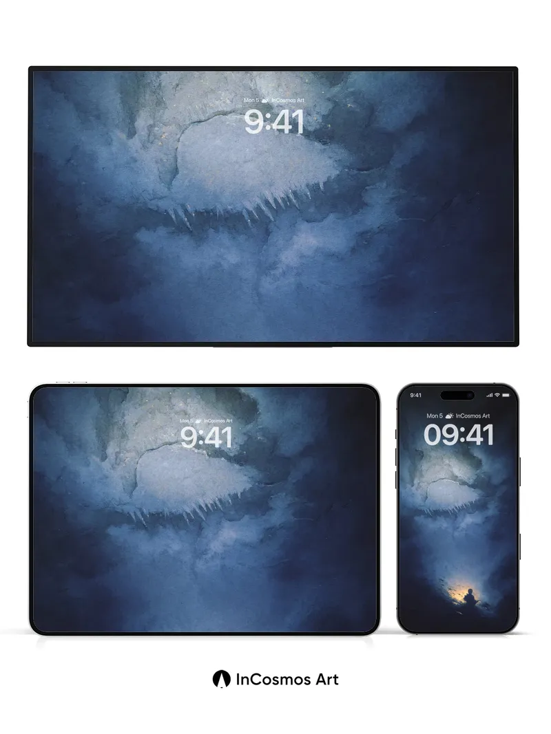 Frozen Echo Wallpaper with Celestial Gloom