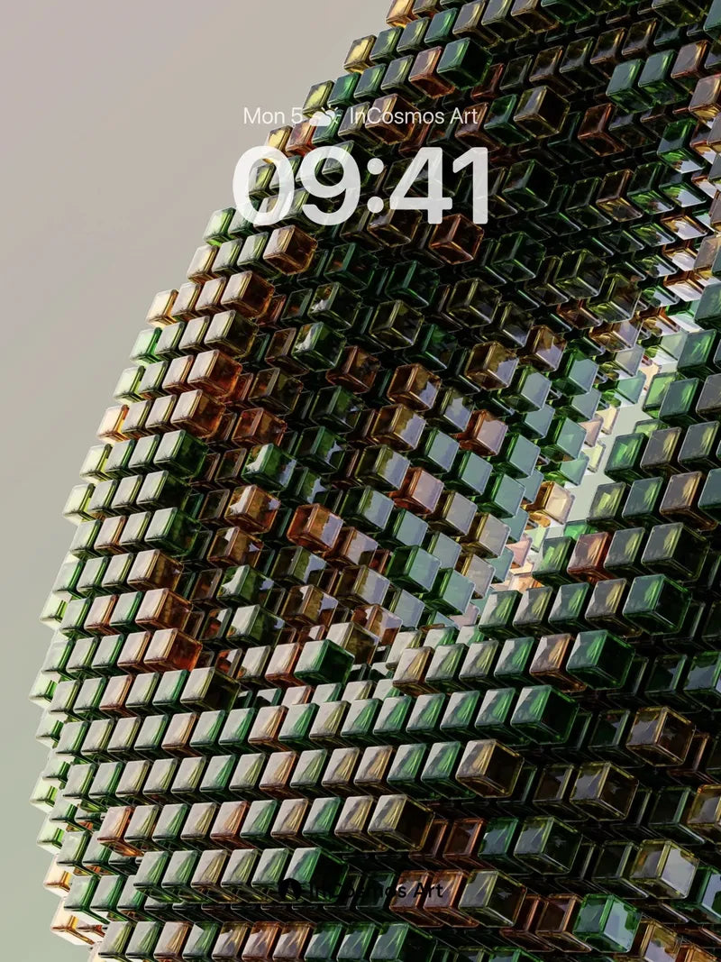 Emerald Grid Wallpaper with Shifting Light wallpaper for iPhone, iPad & Mac