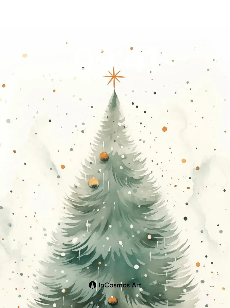 Serene Snowfall Wallpaper with Golden Starlight