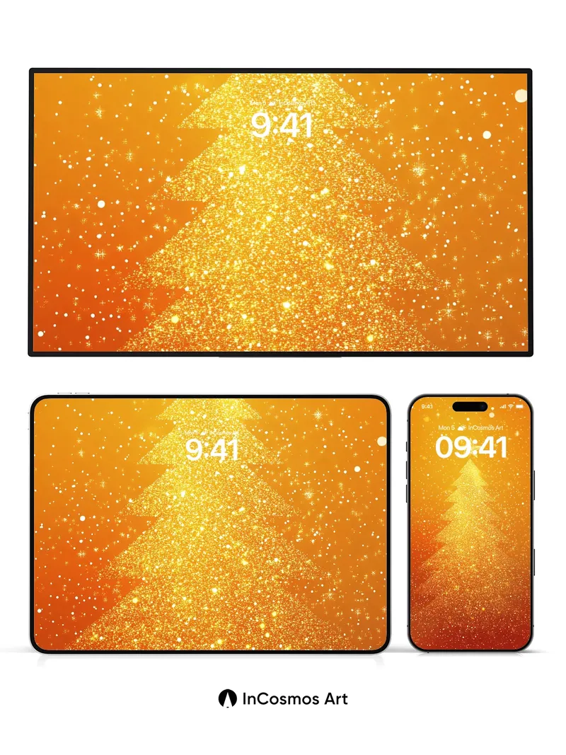 Golden Sparkle Wallpaper with Starlit Crown