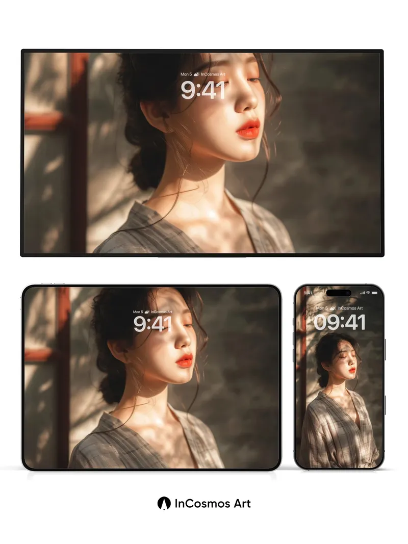 Sunlit Serenity Wallpaper with Dappled Shadows