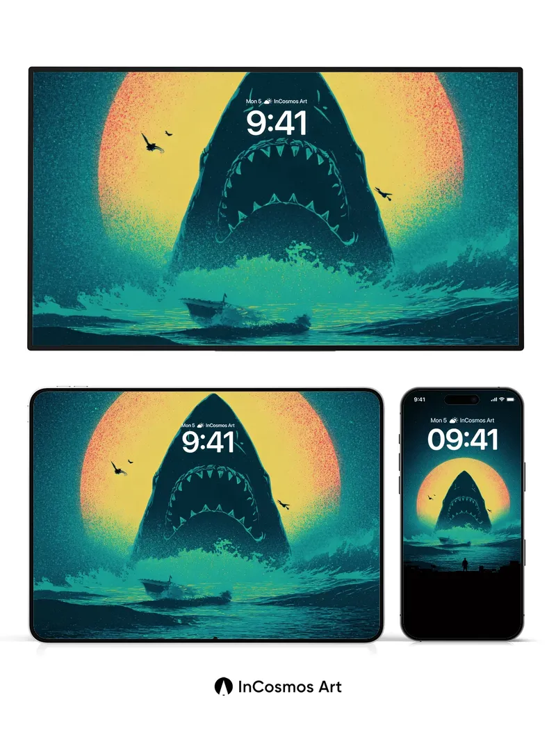 Nocturnal Abyss Wallpaper with Moonlit Menace