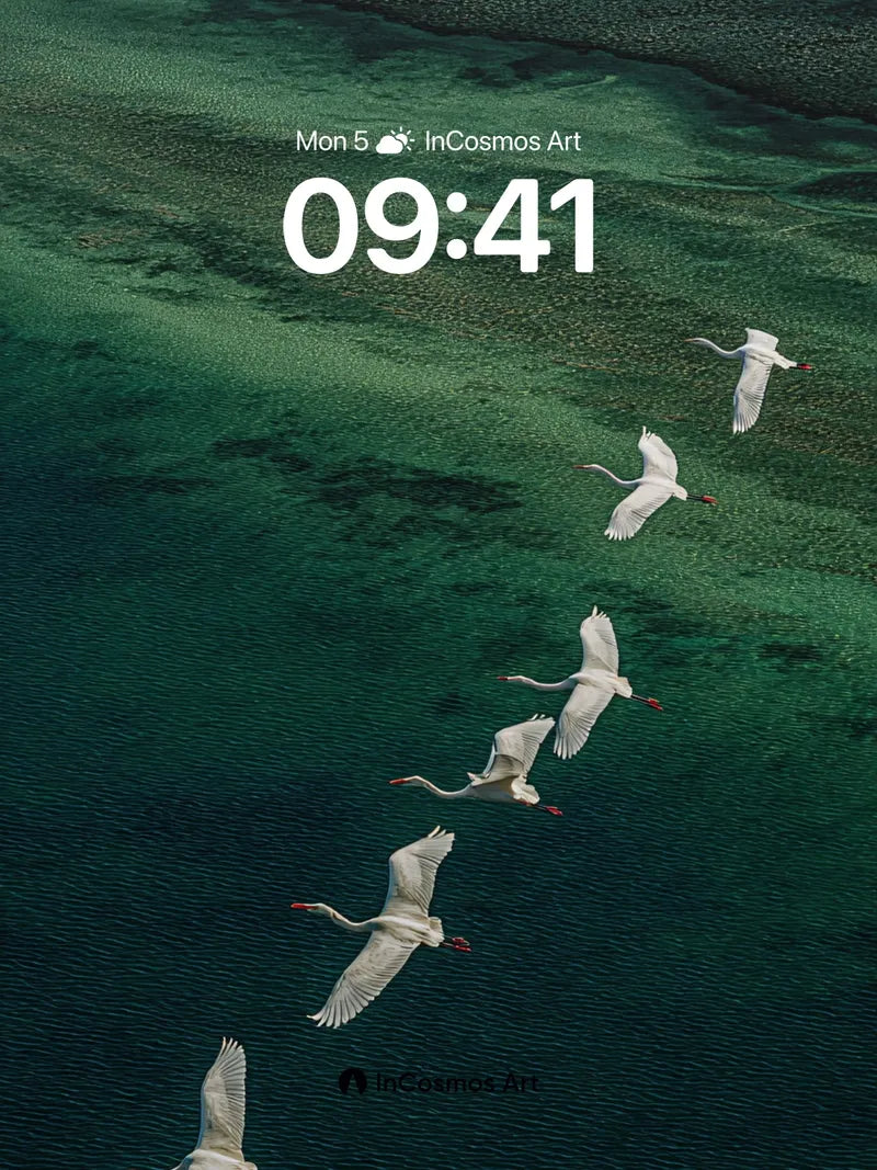 Serenity Flight Wallpaper with Aquatic Depths