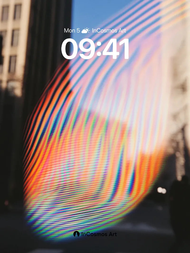 Prismatic Pulse Wallpaper with Urban Light Trails