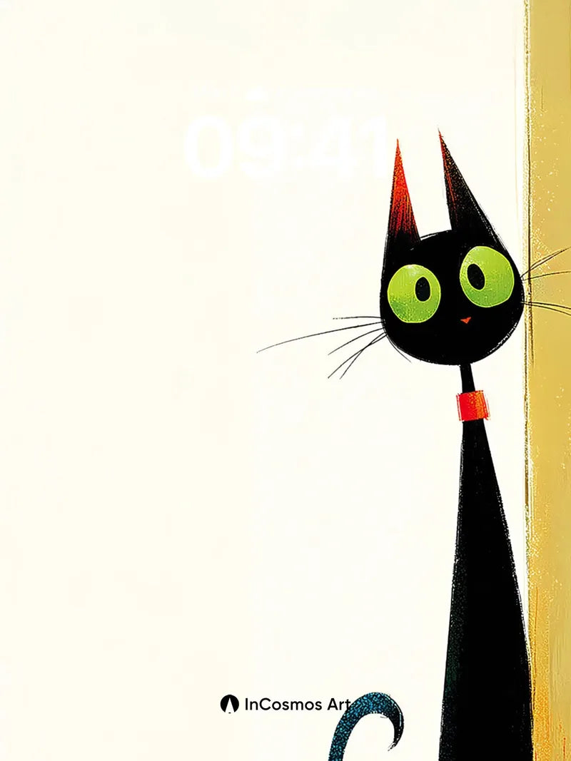 Whimsical Shadow Wallpaper with Emerald Eyes