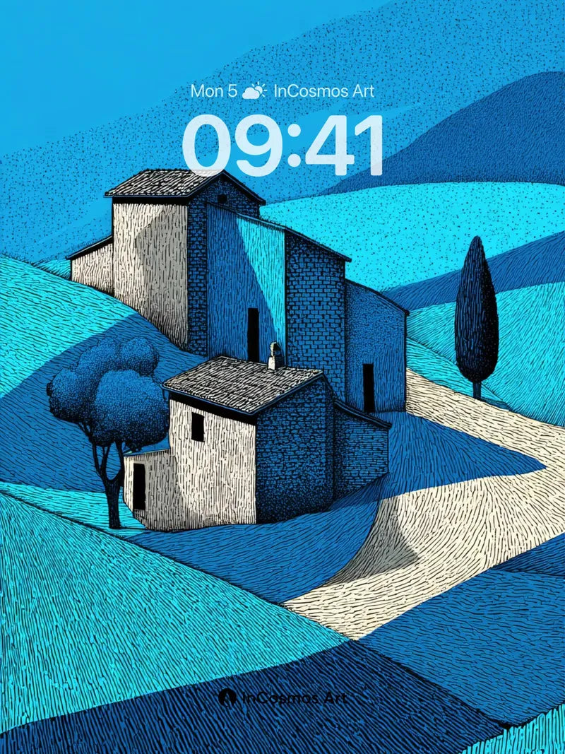 Cobalt Hush Wallpaper with Stone Whispers