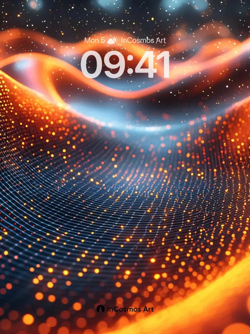 Luminous Wave Wallpaper with Cosmic Pulse
