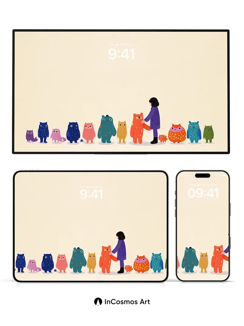 Whispering Hues Wallpaper with Owl Parade