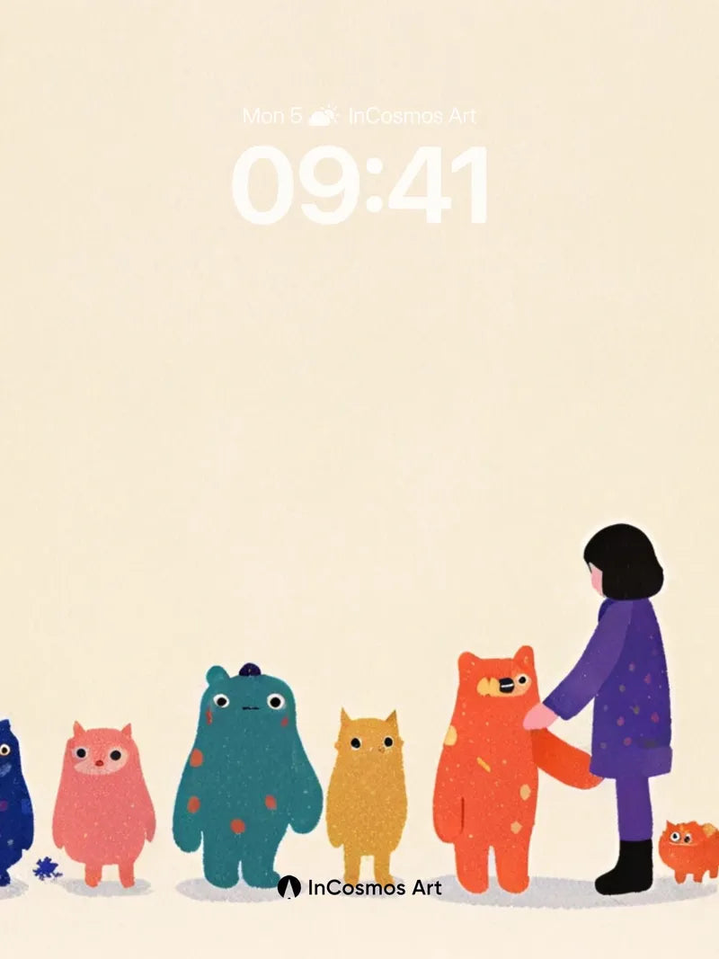 Whispering Hues Wallpaper with Owl Parade