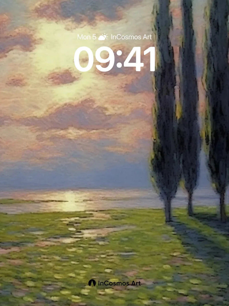 Serenity at Dusk Wallpaper with Cypress Silhouettes wallpaper for iPhone, iPad & Mac