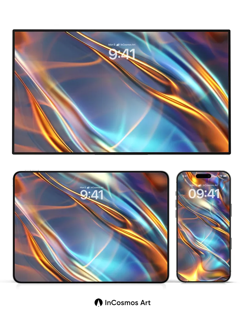 Luminous Flow Wallpaper with Liquid Light