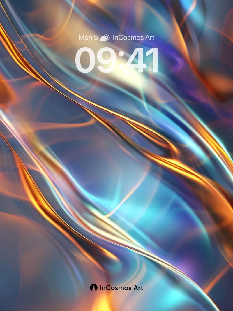 Luminous Flow Wallpaper with Liquid Light