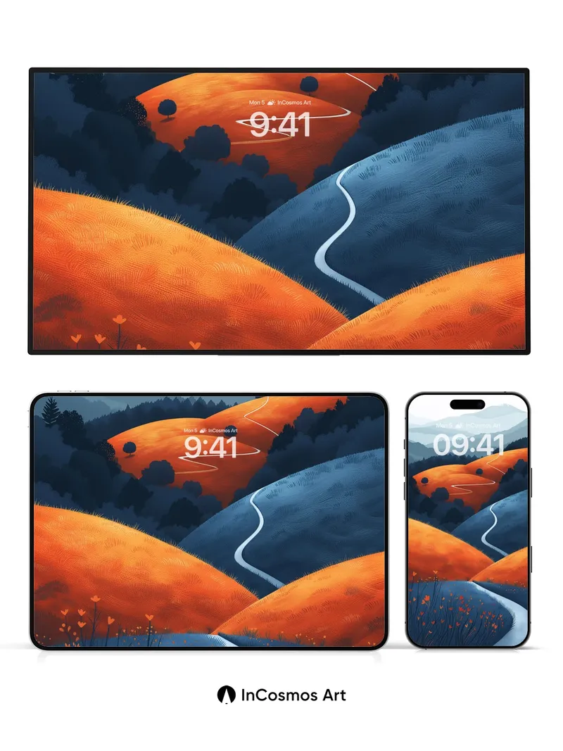 Serenity Trail Wallpaper with Ember Fields