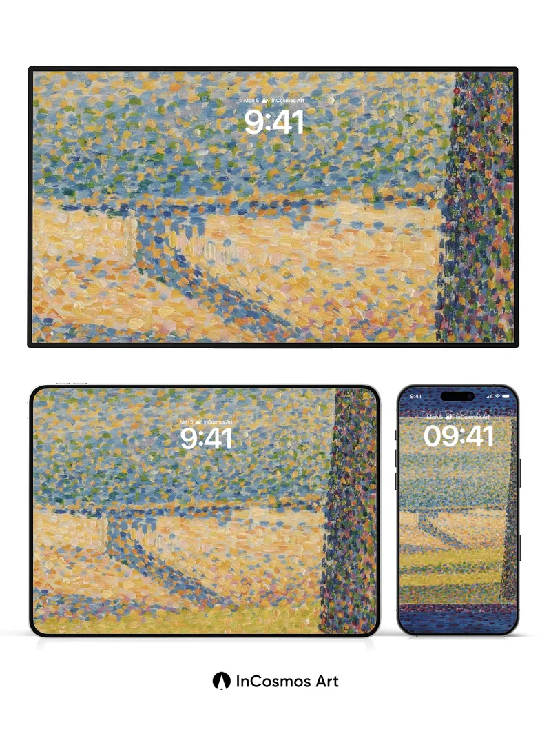 Pointillist Sunlight Wallpaper with Dappled Fields