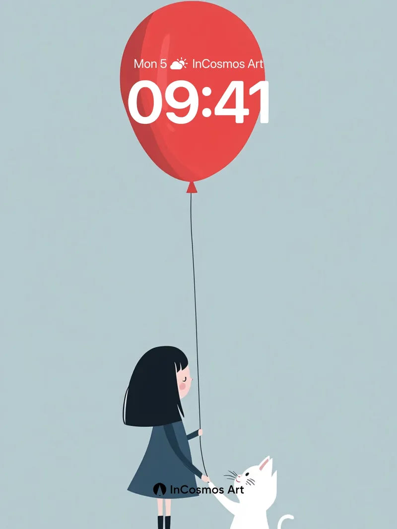 Quiet Wonder Wallpaper with Floating Red Balloon