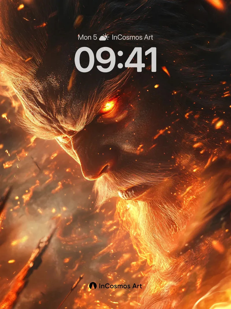 Fiery Ape Wallpaper with Molten Gaze