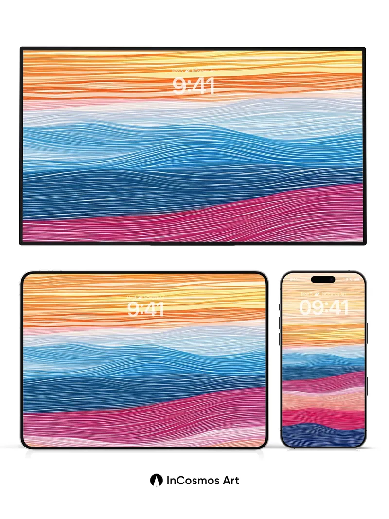 Serenity Wave Wallpaper with Living Lines