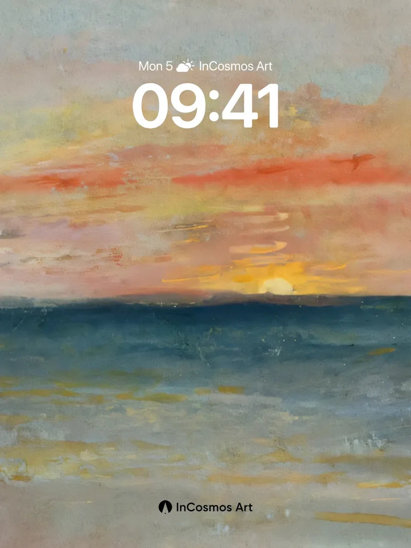 Serenity Horizon Wallpaper with Golden Hush