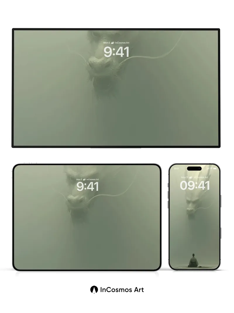 Serenity Dragon Wallpaper with Mist Veil