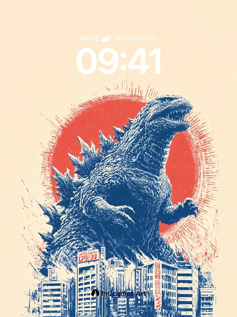 Retro Roar Wallpaper with Sunburst Drama