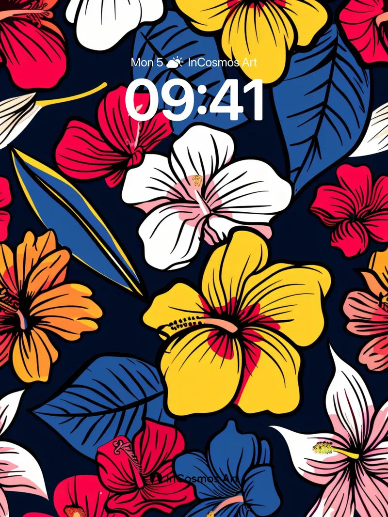Tropical Reverie Wallpaper with Bold Petals