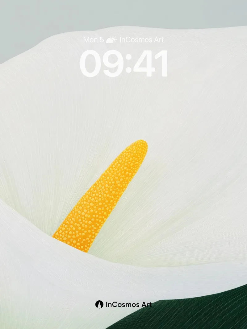 Serenity Bloom Wallpaper with Golden Spathe