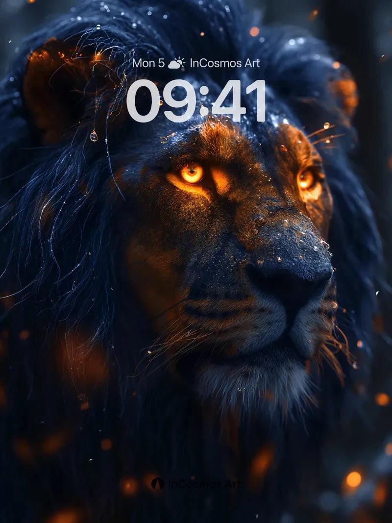 Obsidian Flame Wallpaper with Golden Eyes wallpaper for iPhone, iPad & Mac